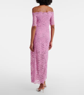 Off-shoulder lace midi dress | Rabanne