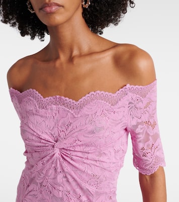 Off-shoulder lace midi dress | Rabanne