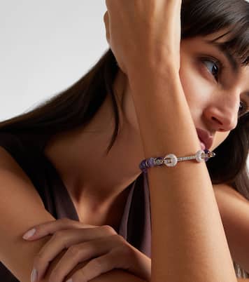 Armband Chakra aus Amethyst mit 18kt Roségold, Diamanten und Quarz | Ananya