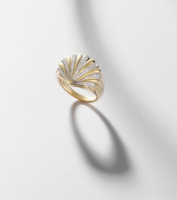 Chevalière Coquillage 18kt gold ring with diamonds | Yvonne Léon