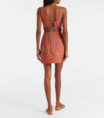 Vestido corto Dusty de algodón bordado | Alémais