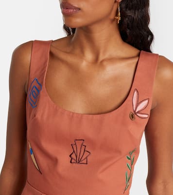 Vestido corto Dusty de algodón bordado | Alémais