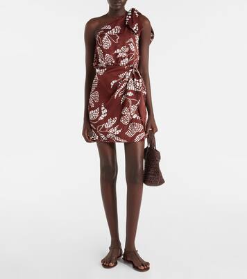 Celie printed one-shoulder minidress | Poupette St Barth