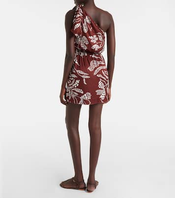 Celie printed one-shoulder minidress | Poupette St Barth