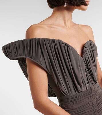 Asymmetric one-shoulder ruched bustier dress | Magda Butrym