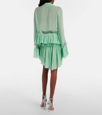 Plissé tiered georgette miniskirt | Blumarine