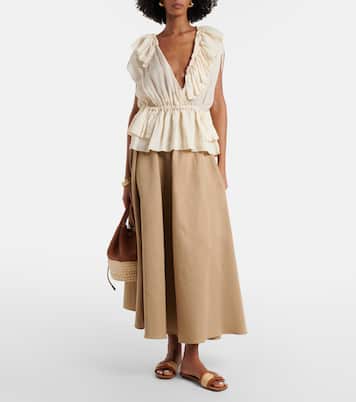 Leather-trimmed raffia slides | Hogan