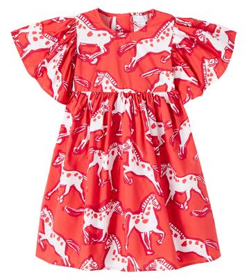 Horse printed cotton poplin dress | Stella McCartney Kids