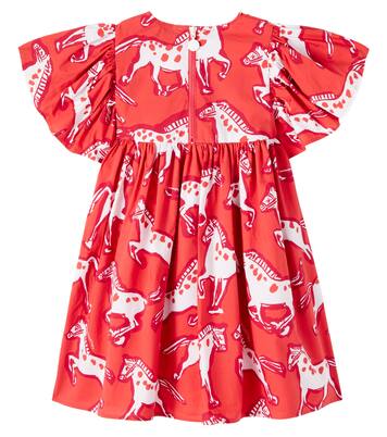Horse printed cotton poplin dress | Stella McCartney Kids