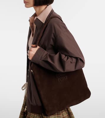 Ivy logo suede shoulder bag | Miu Miu