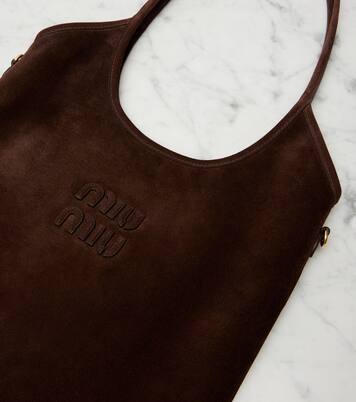 Ivy logo suede shoulder bag | Miu Miu