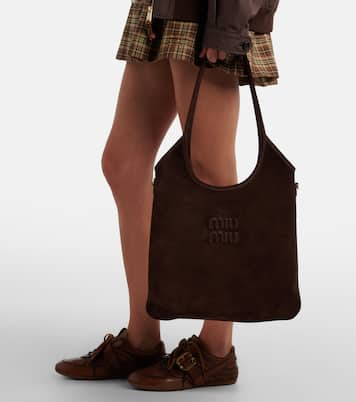 Ivy logo suede shoulder bag | Miu Miu