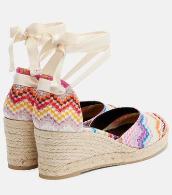 Eva 60 Zigzag lamé espadrille wedges | Missoni