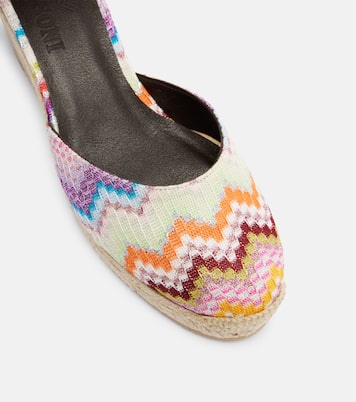 Eva 60 Zigzag lamé espadrille wedges | Missoni