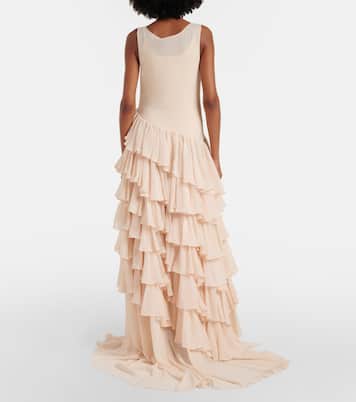 Tiered asymmetric maxi dress | Xu Zhi