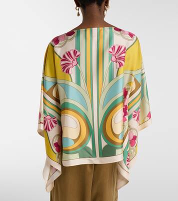 Top de sarga de seda estampado | La DoubleJ