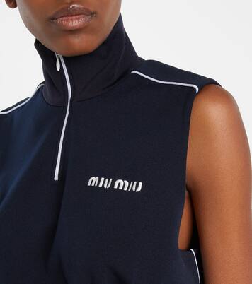 Logo jersey crop top | Miu Miu
