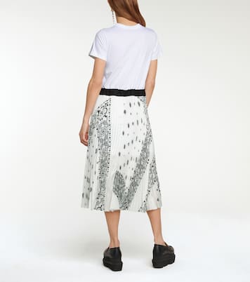 Robe longue imprimée plissée en coton | Sacai