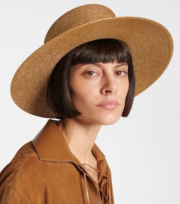 Embellished lamé straw hat | Gucci