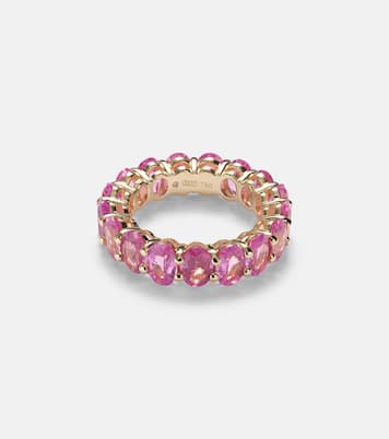 18kt gold eternity ring with sapphires | Shay Jewelry