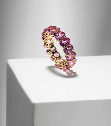 18kt gold eternity ring with sapphires | Shay Jewelry