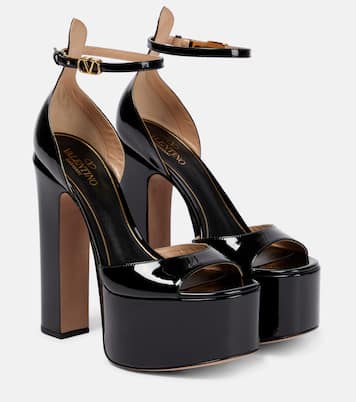 Tan-Go 155 patent leather platform sandals | Valentino Garavani