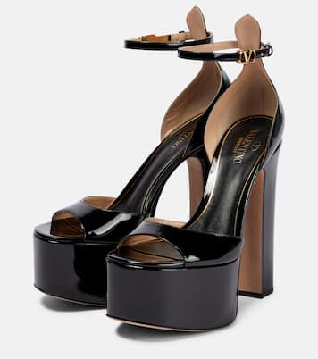 Tan-Go 155 patent leather platform sandals | Valentino Garavani