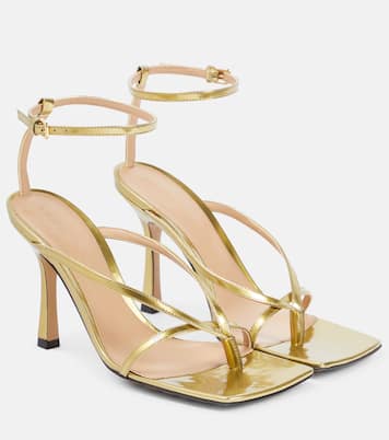 Sandales Stretch en cuir métallisé | Bottega Veneta