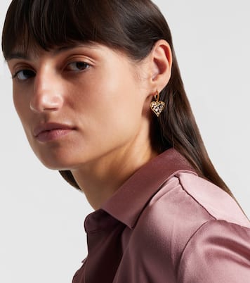 Margot Heart 18kt gold hoop earrings with diamonds | Jade Trau