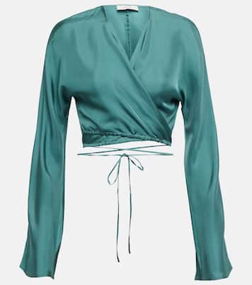 St. Tropez silk twill wrap top | Asceno