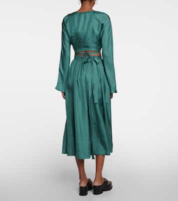 St. Tropez silk twill wrap top | Asceno