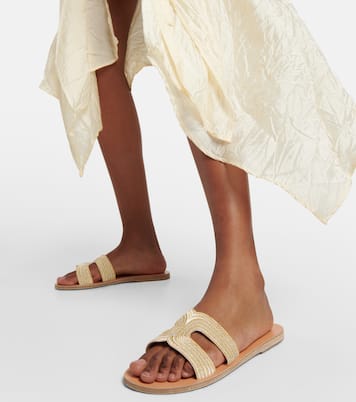 صندل مخطّط بحبكة معدنية Kentima | Ancient Greek Sandals