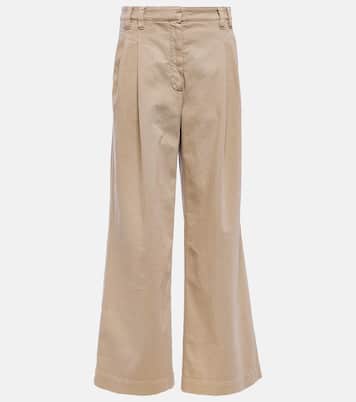 Pantaloni in cotone a gamba larga | Brunello Cucinelli