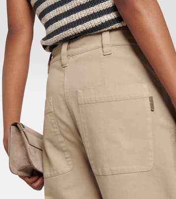 Pantaloni in cotone a gamba larga | Brunello Cucinelli