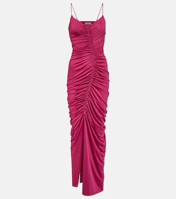 Vestido largo de jersey fruncido | Victoria Beckham