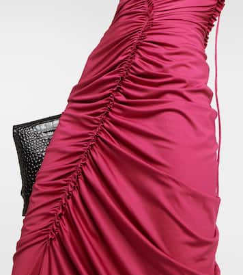 Vestido largo de jersey fruncido | Victoria Beckham