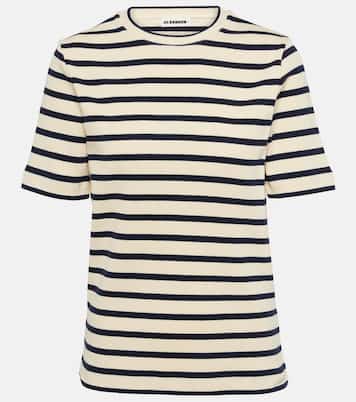T-shirt in jersey di cotone a righe | Jil Sander