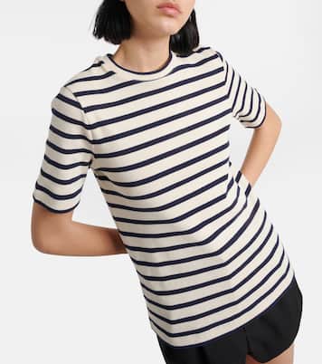T-shirt in jersey di cotone a righe | Jil Sander