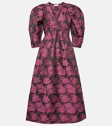 Robe midi en jacquard à fleurs | Ganni