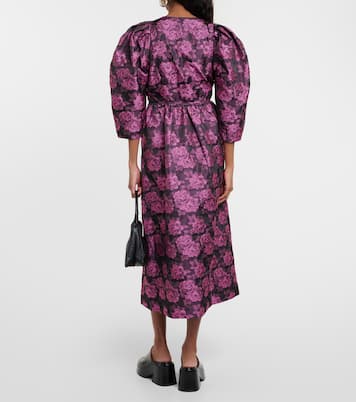 Robe midi en jacquard à fleurs | Ganni