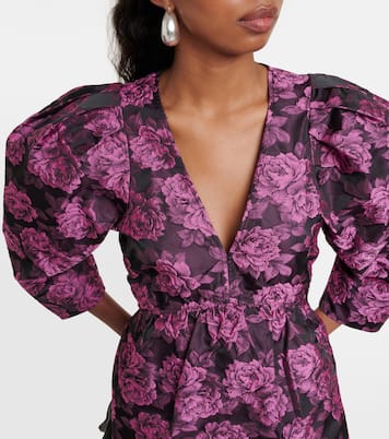 Robe midi en jacquard à fleurs | Ganni