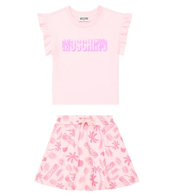 Cotton T-shirt and skirt set | Moschino Kids