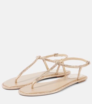 Tongs Diana en satin et cuir | Rene Caovilla