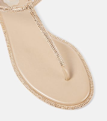 Tongs Diana en satin et cuir | Rene Caovilla
