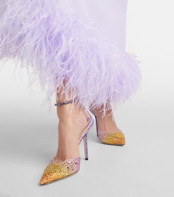Pumps Saeda 100 in raso con cristalli | Jimmy Choo