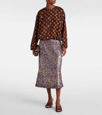 Blouse imprimée en satin | Dries Van Noten