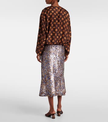Blouse imprimée en satin | Dries Van Noten