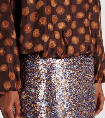 Blouse imprimée en satin | Dries Van Noten