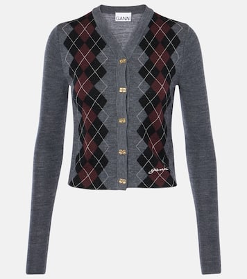 Argyle wool cardigan | Ganni
