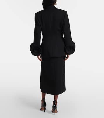 Blazer en laine vierge à fleurs | Valentino